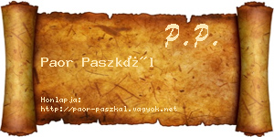 Paor Paszkál névjegykártya